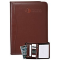 10 in x 13 in Brown Zippered Portfolios with Calculator